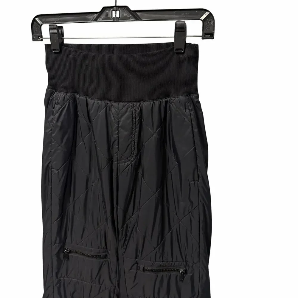 Alo Yoga High Waist Snowrider Puffer Pants Black Womens XS Outdoor Winter Ski